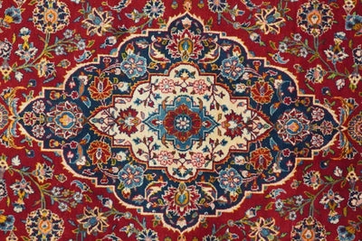 Canvello Hand Made Formal Medallion Silkroad Yamout Rug - 9'0'' X 12'7'' - Canvello