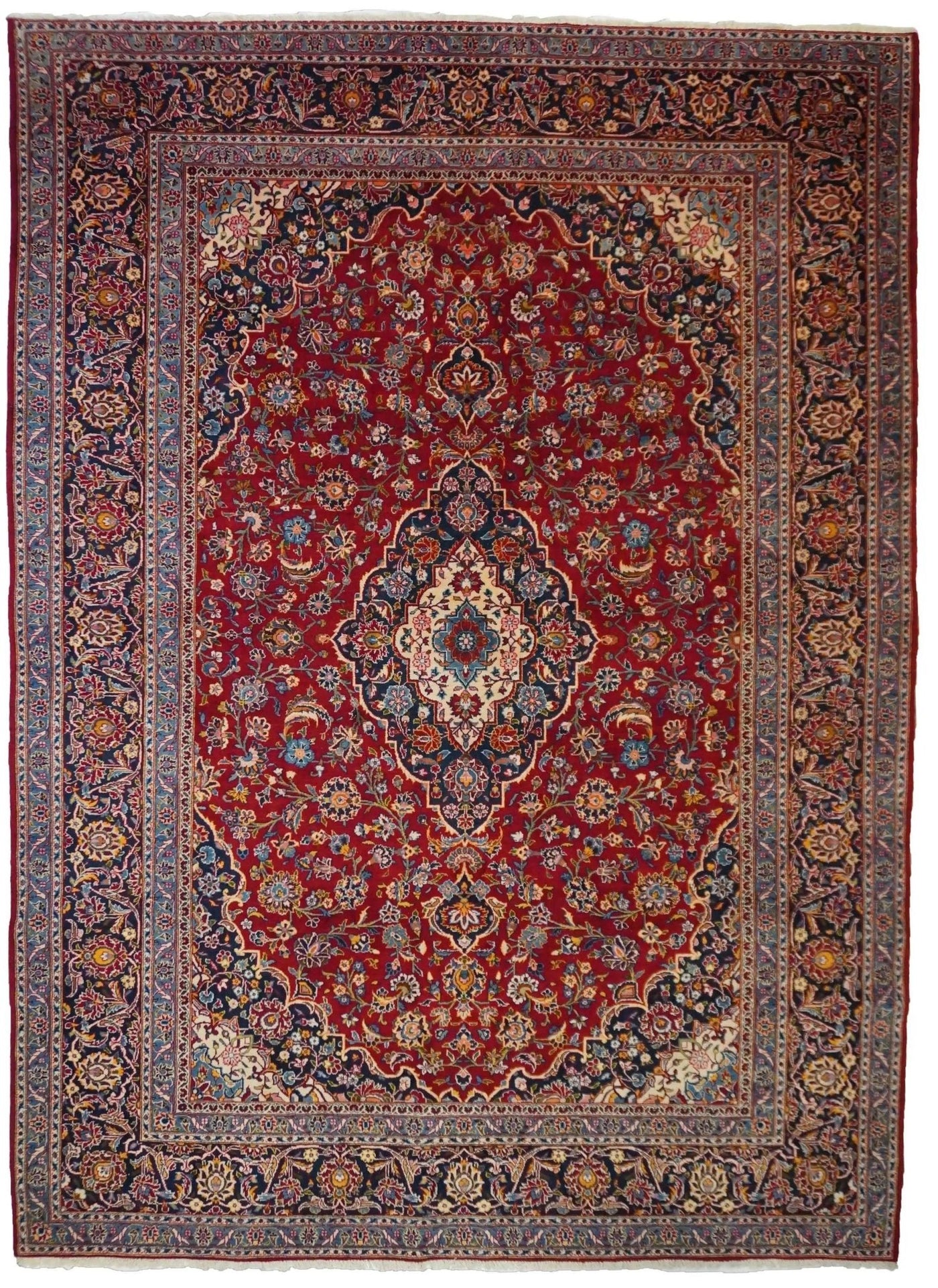 Canvello Hand Made Formal Medallion Silkroad Yamout Rug - 9'0'' X 12'7'' - Canvello