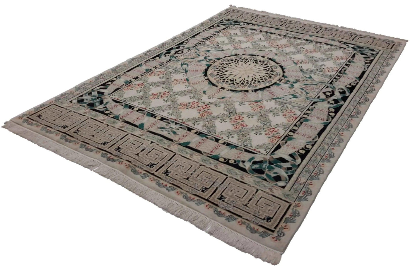 Canvello Hand Made Formal Medallion Sino Abuson Rug - 6'0'' X 9'2'' - Canvello