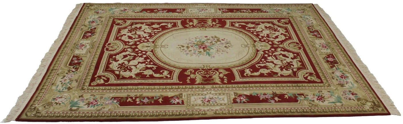 Canvello Hand Made Formal Medallion Sino Sino Rug - 8'6'' X 11'6'' - Canvello