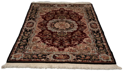 Canvello Hand Made Formal Medallion Sino Tabriz Rug - 4'1'' X 5'11'' - Canvello