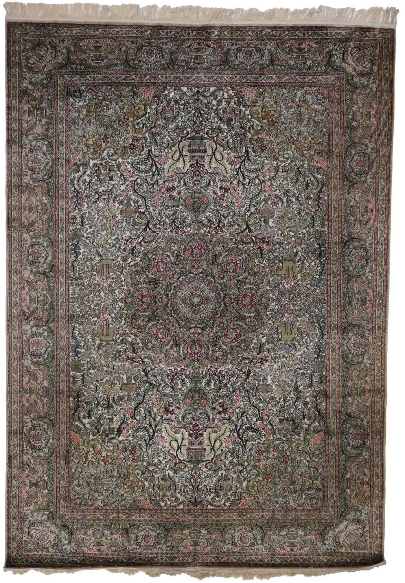 Canvello Hand Made Formal Medallion Sino Tabriz Rug - 6'2'' X 8'10'' - Canvello