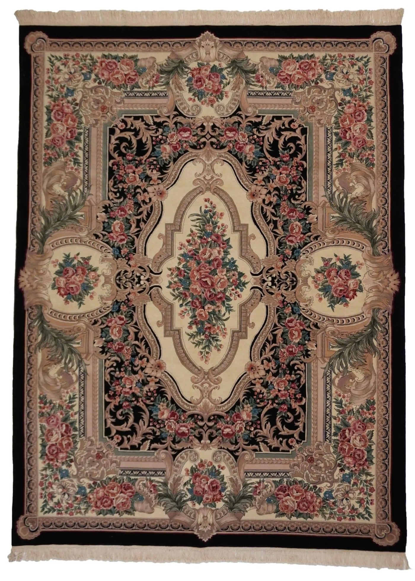 Canvello Hand Made Formal Medallion Sino Tabriz Rug - 8'6'' X 11'6'' - Canvello