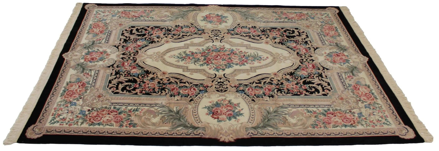 Canvello Hand Made Formal Medallion Sino Tabriz Rug - 8'6'' X 11'6'' - Canvello