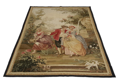 Canvello Hand Made Formal Needle Point Sino Sino Rug - 4'0'' X 6'3''