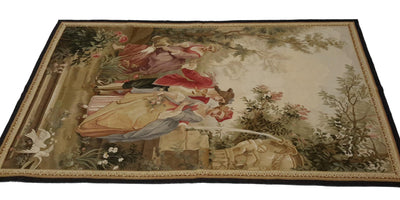 Canvello Hand Made Formal Needle Point Sino Sino Rug - 4'0'' X 6'3''