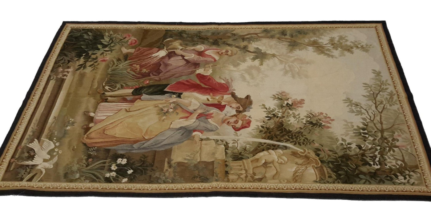 Canvello Hand Made Formal Needle Point Sino Sino Rug - 4'0'' X 6'3'' - Canvello