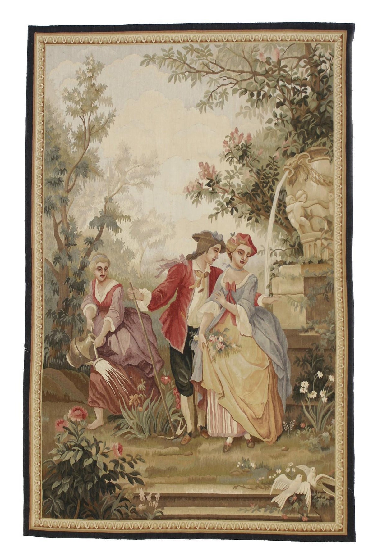 Canvello Hand Made Formal Needle Point Sino Sino Rug - 4'0'' X 6'3''