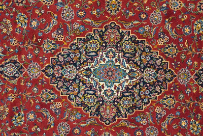 Canvello Hand Made Medallion Silkroad Kashan Rug - 7'1'' X 10'0'' - Canvello