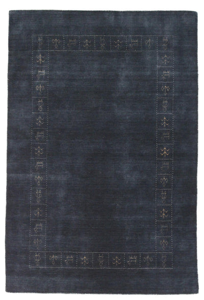Canvello Hand Made Modern All Over Blue Indo Gabbeh Rug - 4'5'' X 6'7''
