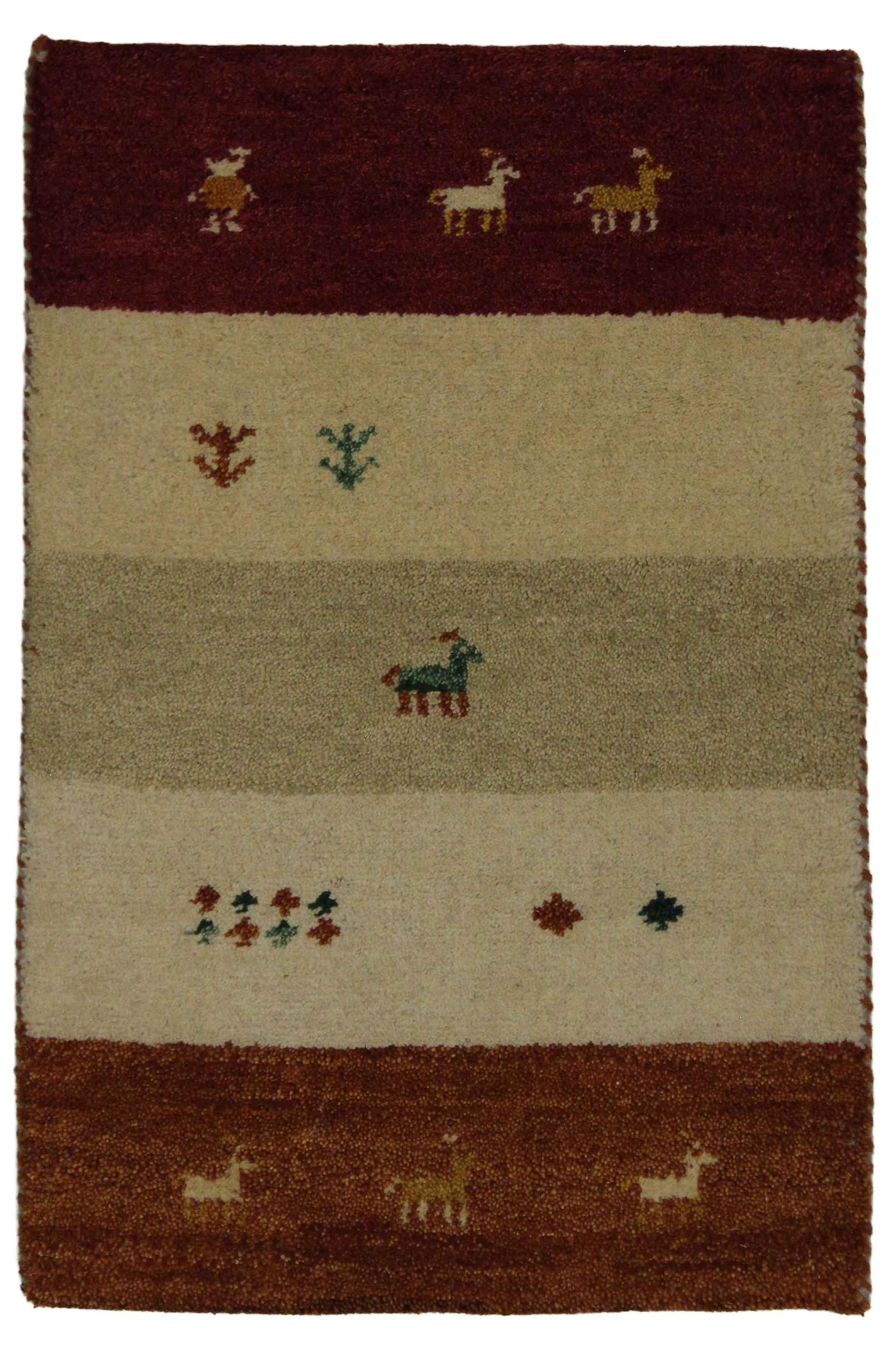 Canvello Hand Made Modern All Over Indo Gabbeh Rug - 1'11'' X 2'11''