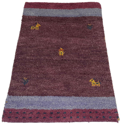 Canvello Hand Made Modern All Over Indo Gabbeh Rug - 1'10'' X 2'11'' - Canvello