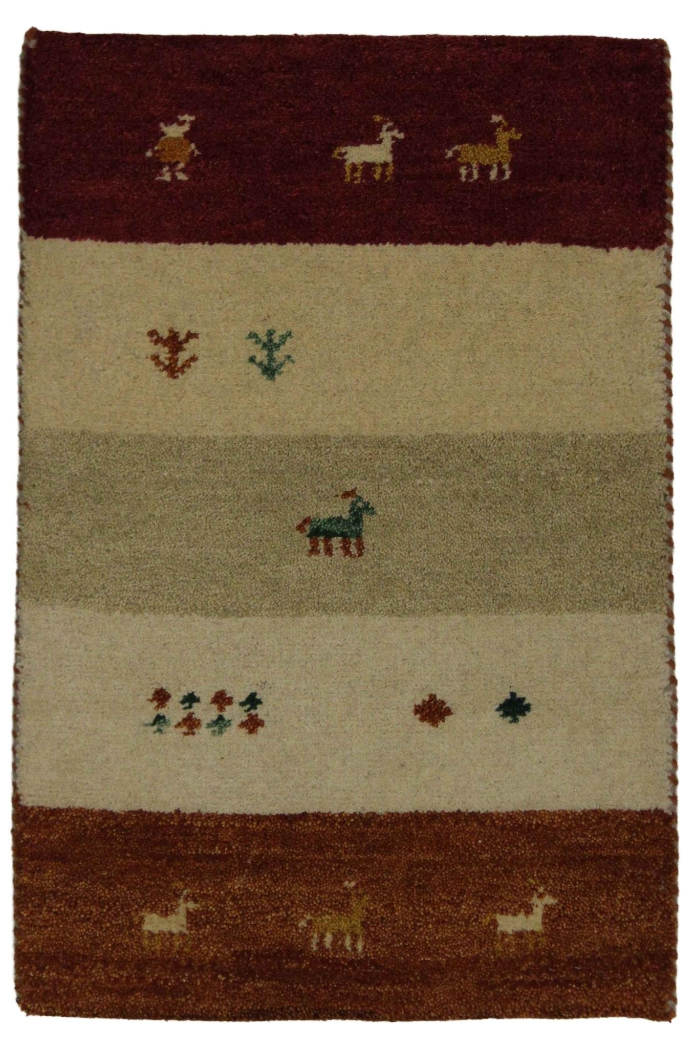 Canvello Hand Made Modern All Over Indo Gabbeh Rug - 1'11'' X 2'11'' - Canvello