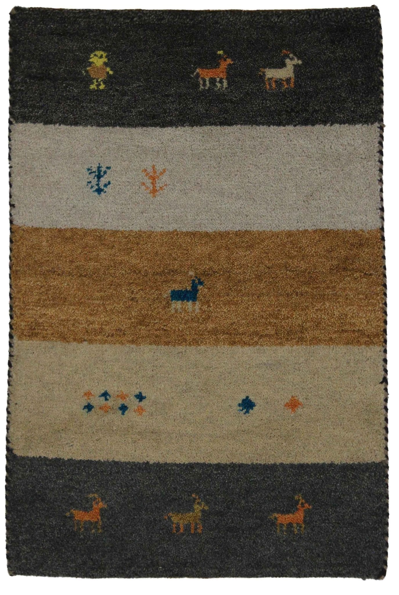 Canvello Hand Made Modern All Over Indo Gabbeh Rug - 1'11'' X 2'11'' - Canvello