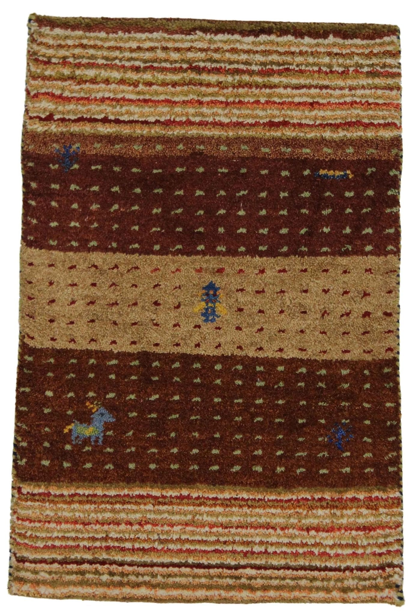 Canvello Hand Made Modern All Over Indo Gabbeh Rug - 1'11'' X 2'11'' - Canvello