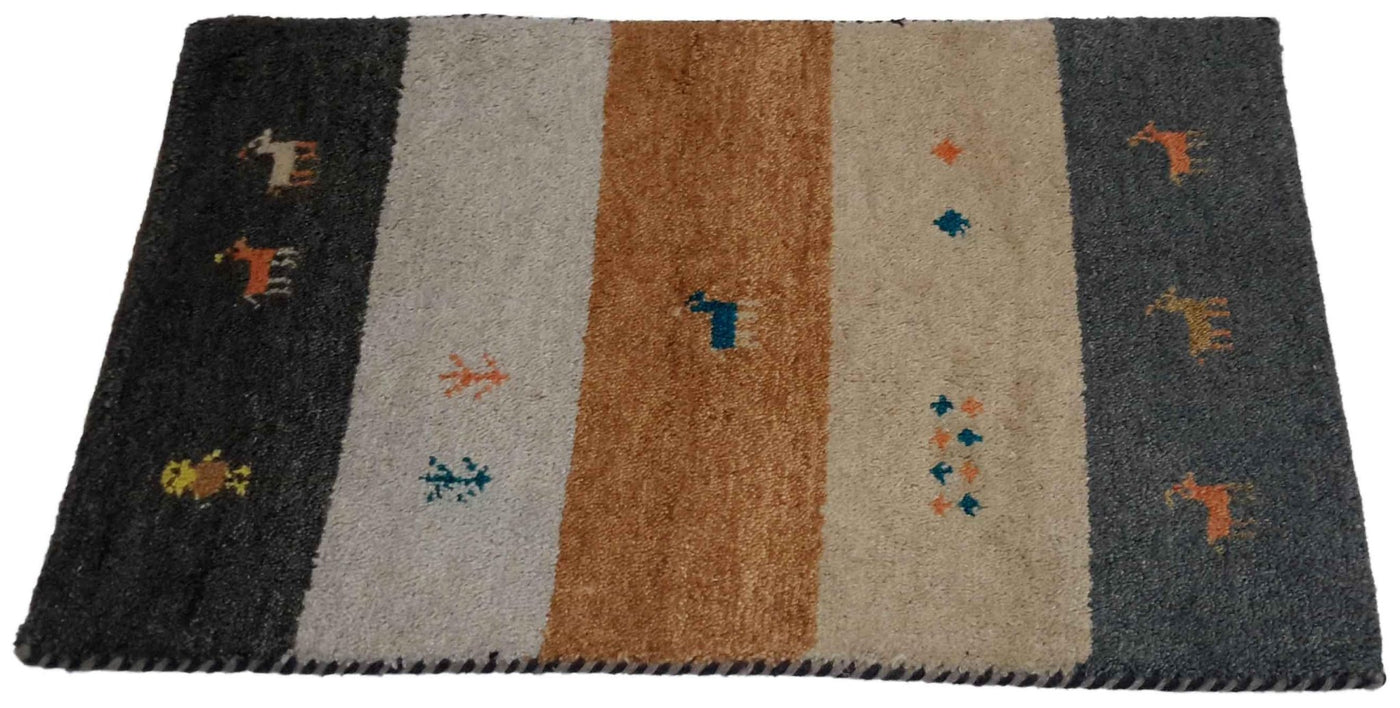 Canvello Hand Made Modern All Over Indo Gabbeh Rug - 1'11'' X 2'11'' - Canvello