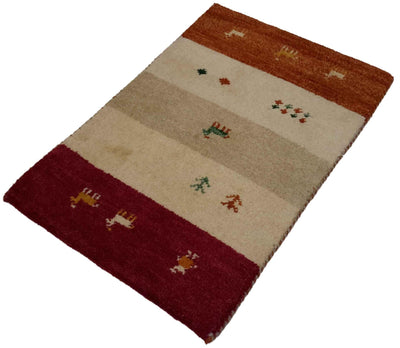 Canvello Hand Made Modern All Over Indo Gabbeh Rug - 1'11'' X 2'11'' - Canvello