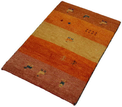 Canvello Hand Made Modern All Over Indo Gabbeh Rug - 1'11'' X 2'11'' - Canvello