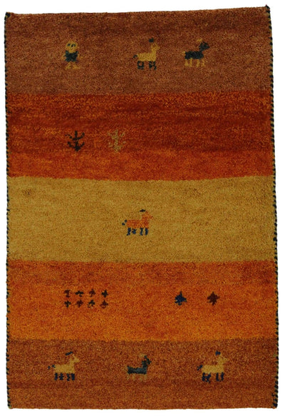 Canvello Hand Made Modern All Over Indo Gabbeh Rug - 1'11'' X 2'11'' - Canvello