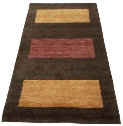 Canvello Hand Made Modern All Over Indo Gabbeh Rug - 2'11'' X 5'1''