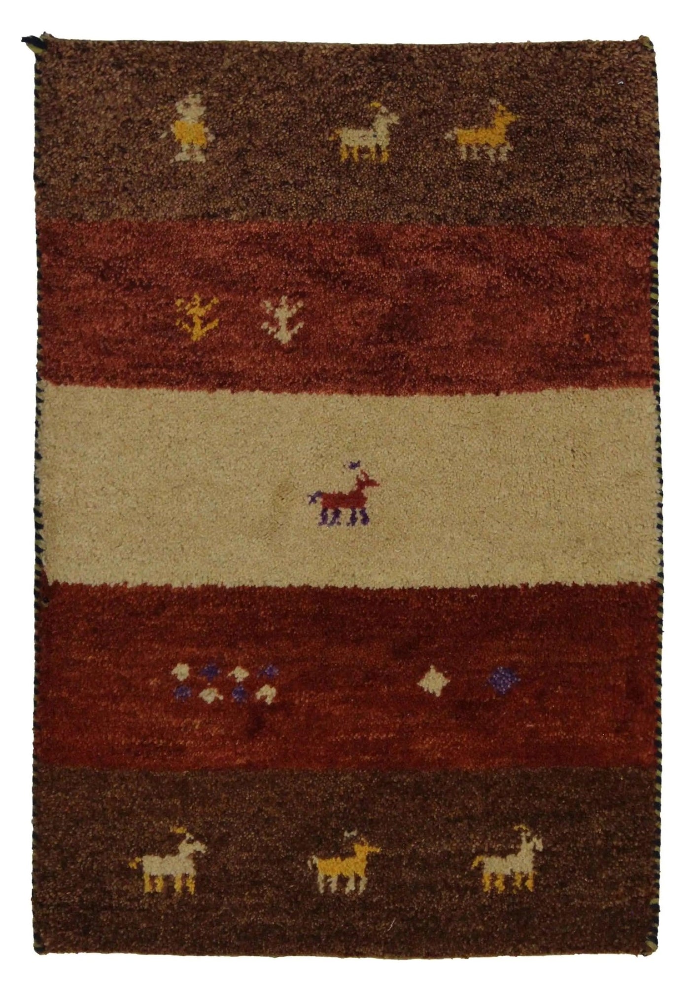 Canvello Hand Made Modern All Over Indo Gabbeh Rug - 2'0'' X 2'10'' - Canvello