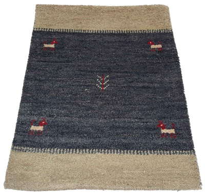 Canvello Hand Made Modern All Over Indo Gabbeh Rug - 2'0'' X 2'10'' - Canvello