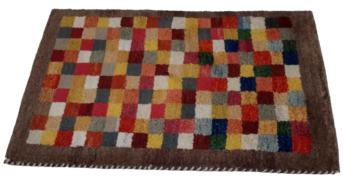 Canvello Hand Made Modern All Over Indo Gabbeh Rug - 2'0'' X 2'11'' - Canvello