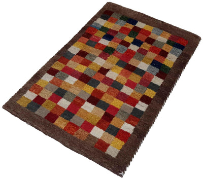 Canvello Hand Made Modern All Over Indo Gabbeh Rug - 2'0'' X 2'11'' - Canvello