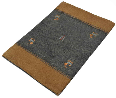 Canvello Hand Made Modern All Over Indo Gabbeh Rug - 2'0'' X 2'11'' - Canvello