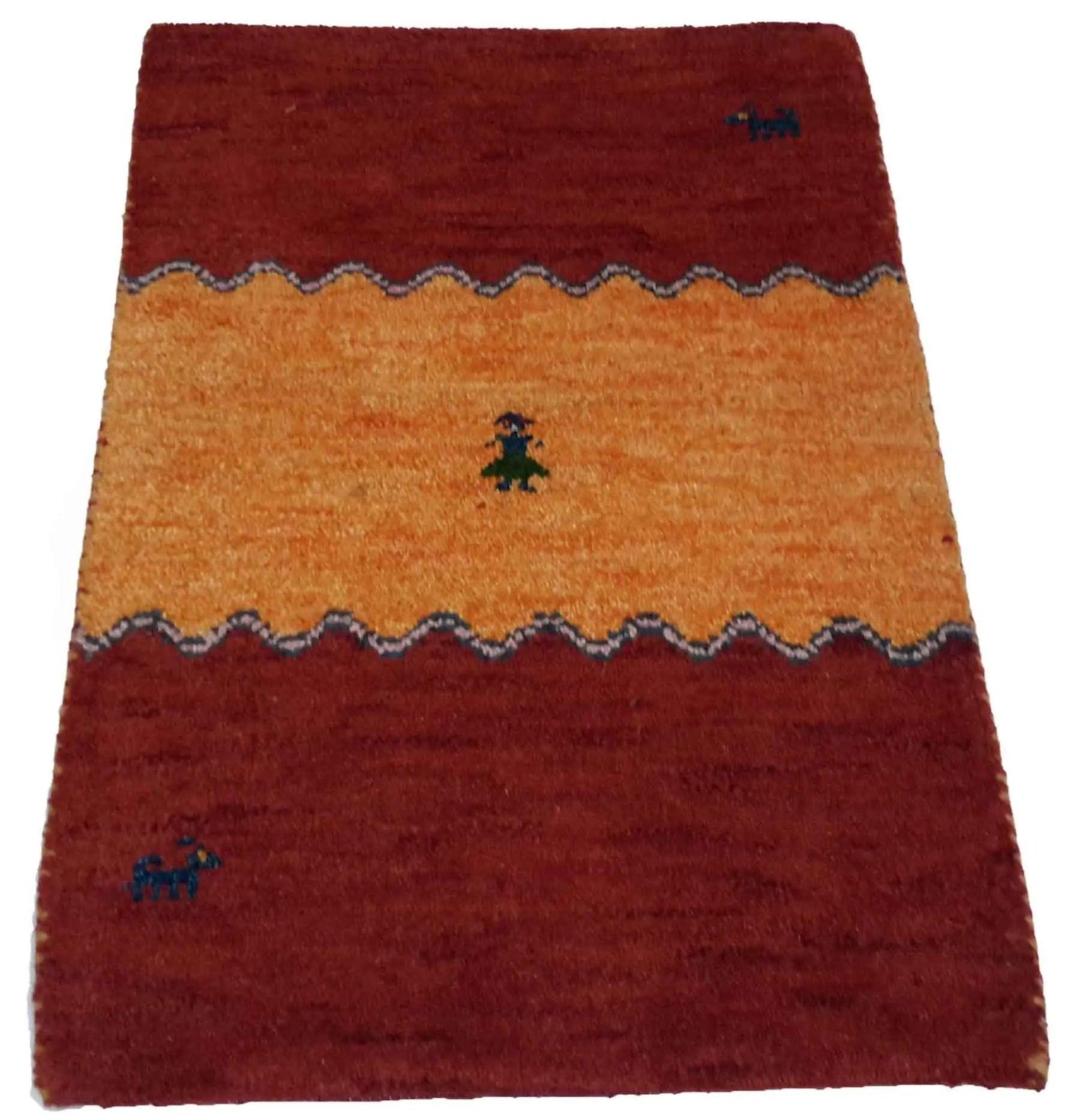 Canvello Hand Made Modern All Over Indo Gabbeh Rug - 2'0'' X 3'0'' - Canvello