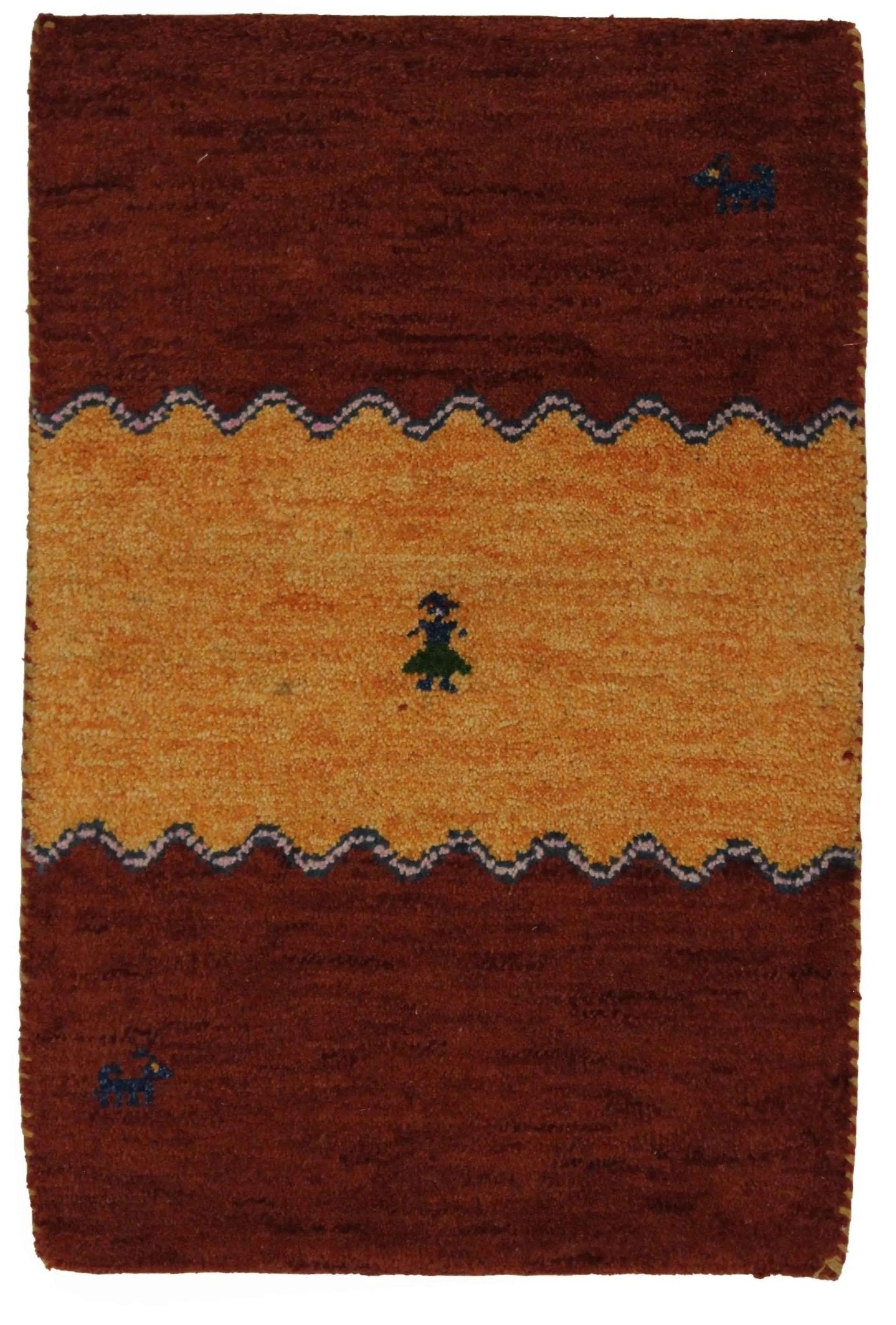 Canvello Hand Made Modern All Over Indo Gabbeh Rug - 2'0'' X 3'0'' - Canvello