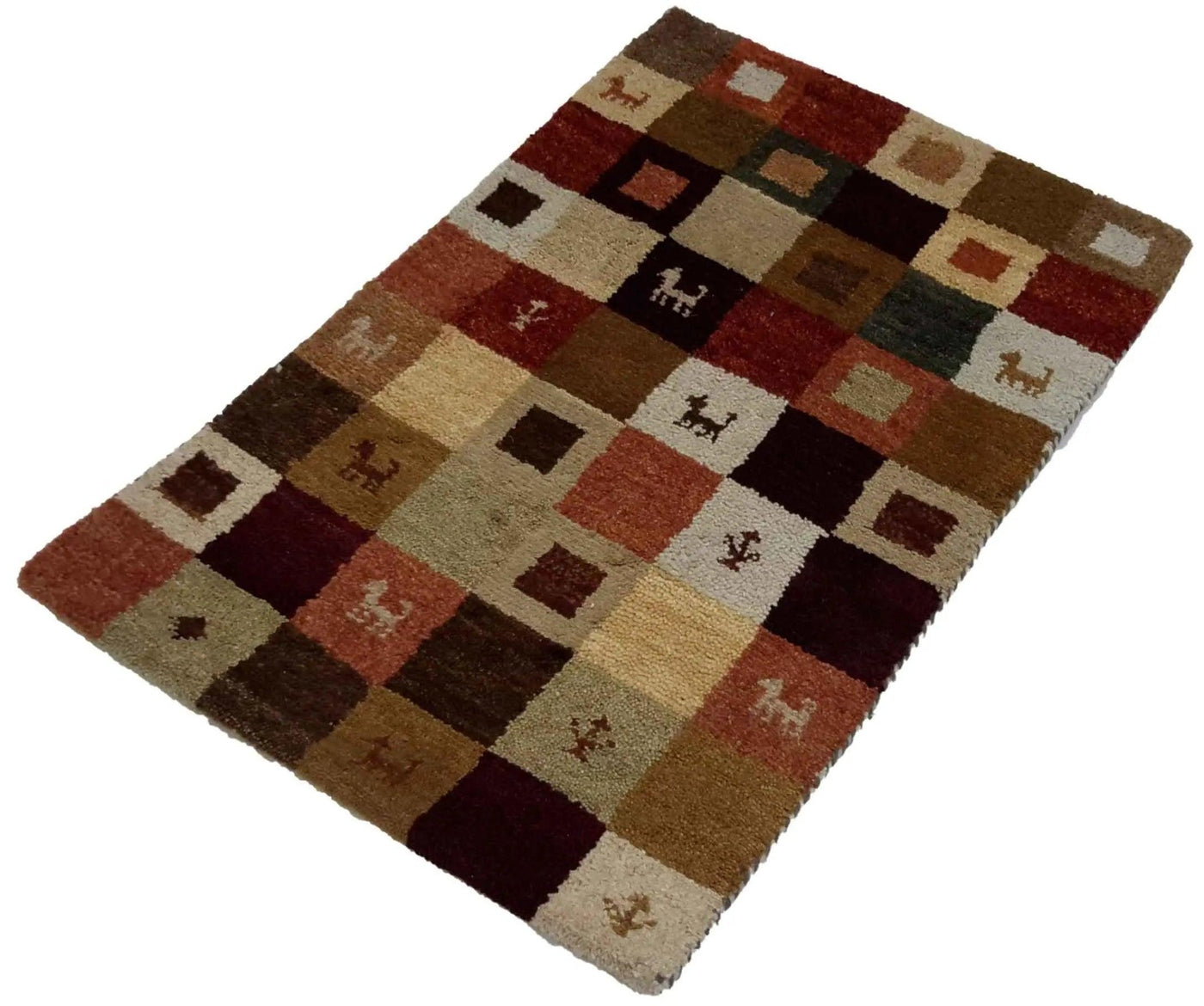 Canvello Hand Made Modern All Over Indo Gabbeh Rug - 2'0'' X 3'1'' - Canvello