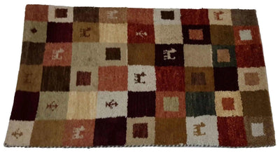 Canvello Hand Made Modern All Over Indo Gabbeh Rug - 2'0'' X 3'1'' - Canvello