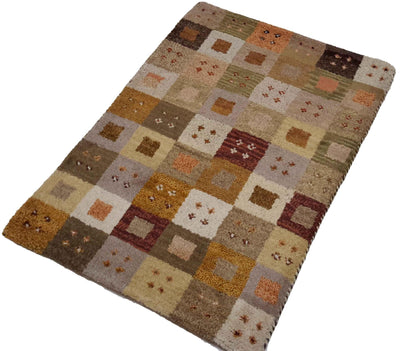 Canvello Hand Made Modern All Over Indo Gabbeh Rug - 2'0'' X 3'1'' - Canvello