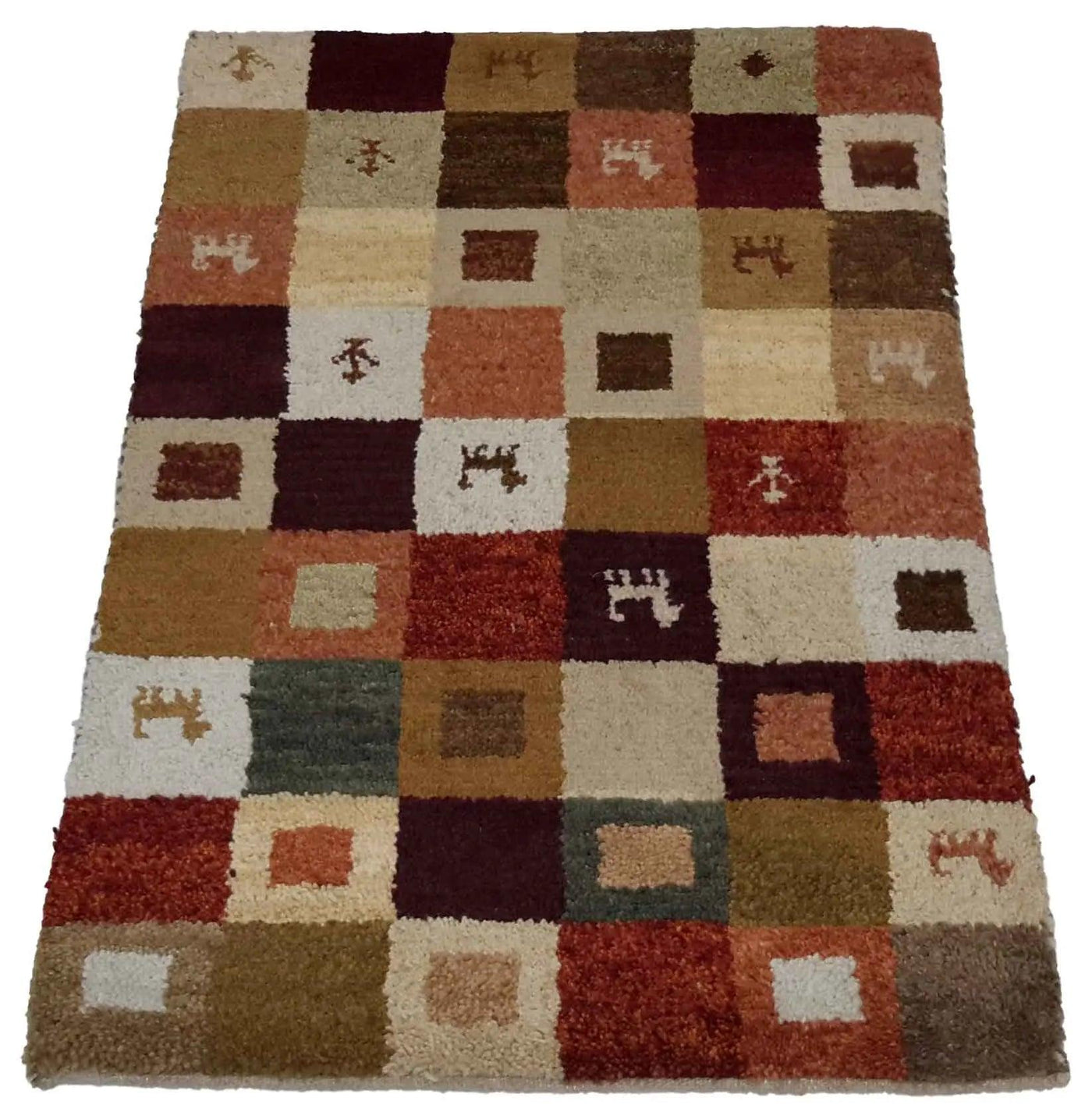 Canvello Hand Made Modern All Over Indo Gabbeh Rug - 2'0'' X 3'1'' - Canvello