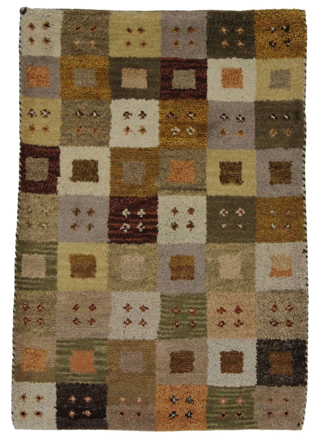 Canvello Hand Made Modern All Over Indo Gabbeh Rug - 2'0'' X 3'1''