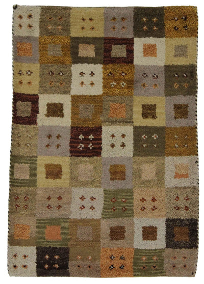 Canvello Hand Made Modern All Over Indo Gabbeh Rug - 2'0'' X 3'1'' - Canvello