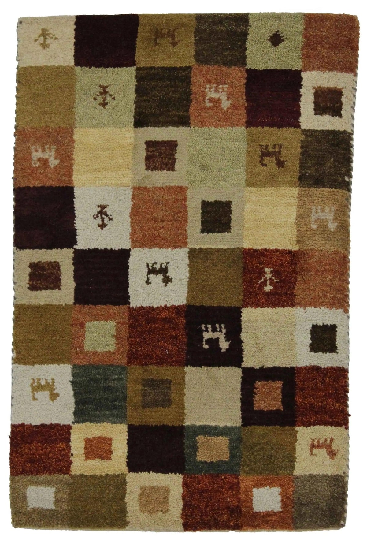 Canvello Hand Made Modern All Over Indo Gabbeh Rug - 2'0'' X 3'1''