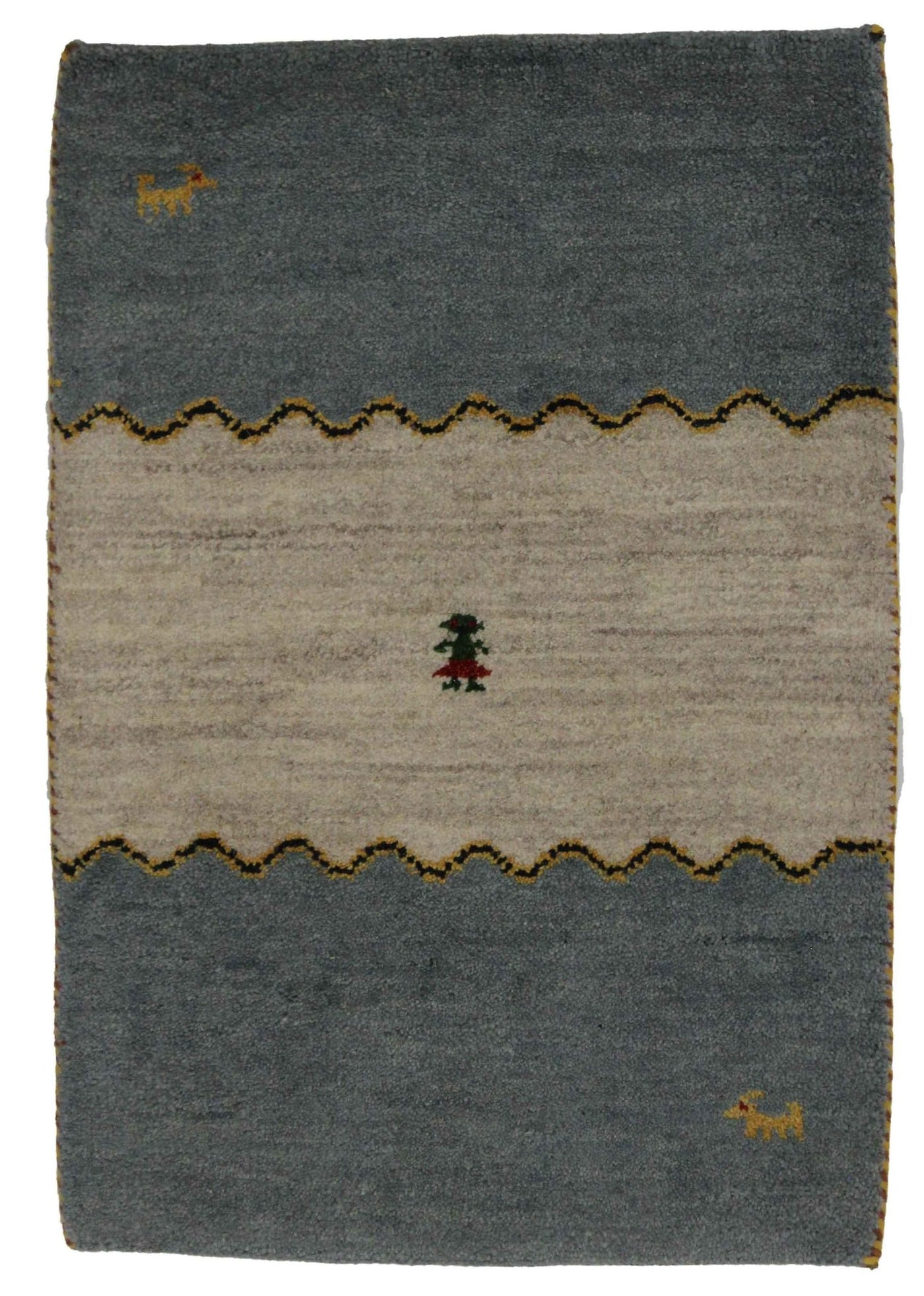 Canvello Hand Made Modern All Over Indo Gabbeh Rug - 2'1'' X 3'0'' - Canvello