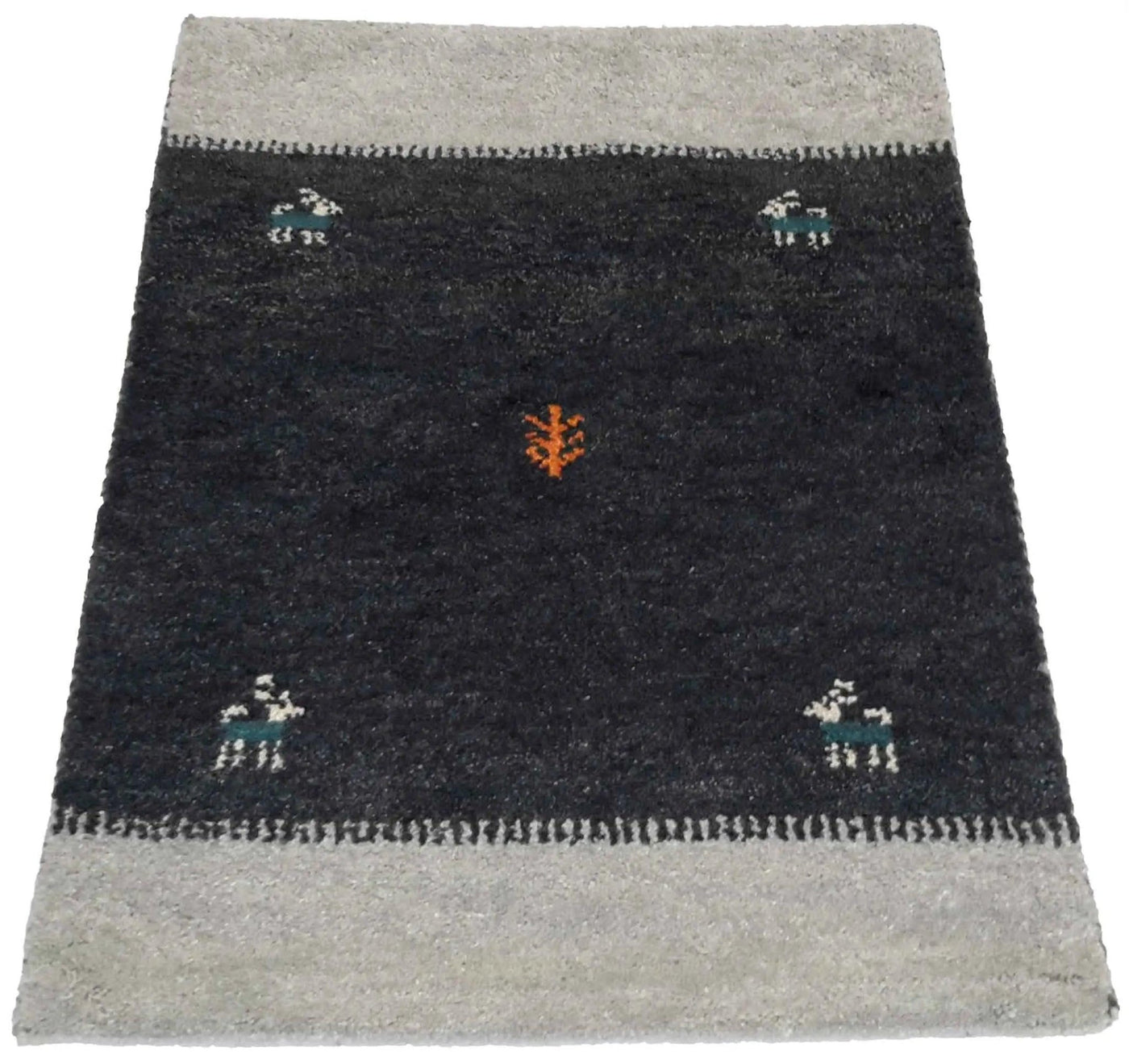 Canvello Hand Made Modern All Over Indo Gabbeh Rug - 2'1'' X 3'0'' - Canvello