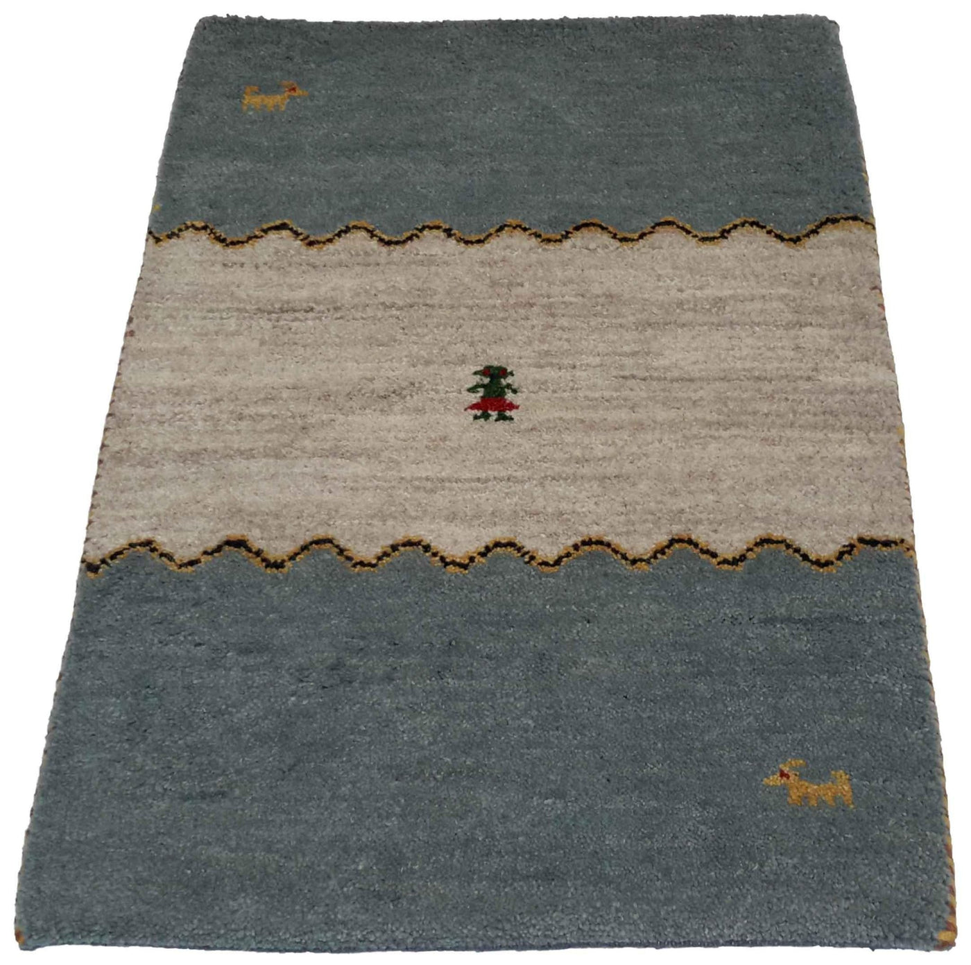 Canvello Hand Made Modern All Over Indo Gabbeh Rug - 2'1'' X 3'0'' - Canvello