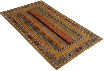 Canvello Hand Made Modern All Over Indo Gabbeh Rug - 2'10'' X 4'11'' - Canvello