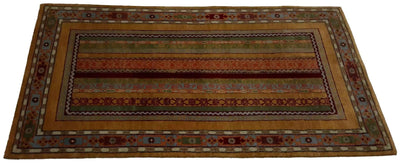 Canvello Hand Made Modern All Over Indo Gabbeh Rug - 2'10'' X 4'11'' - Canvello