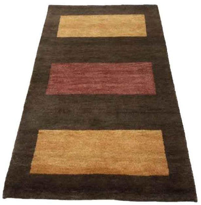 Canvello Hand Made Modern All Over Indo Gabbeh Rug - 2'11'' X 5'1'' - Canvello