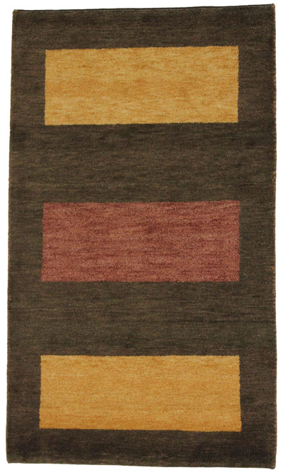 Canvello Hand Made Modern All Over Indo Gabbeh Rug - 2'11'' X 5'1'' - Canvello