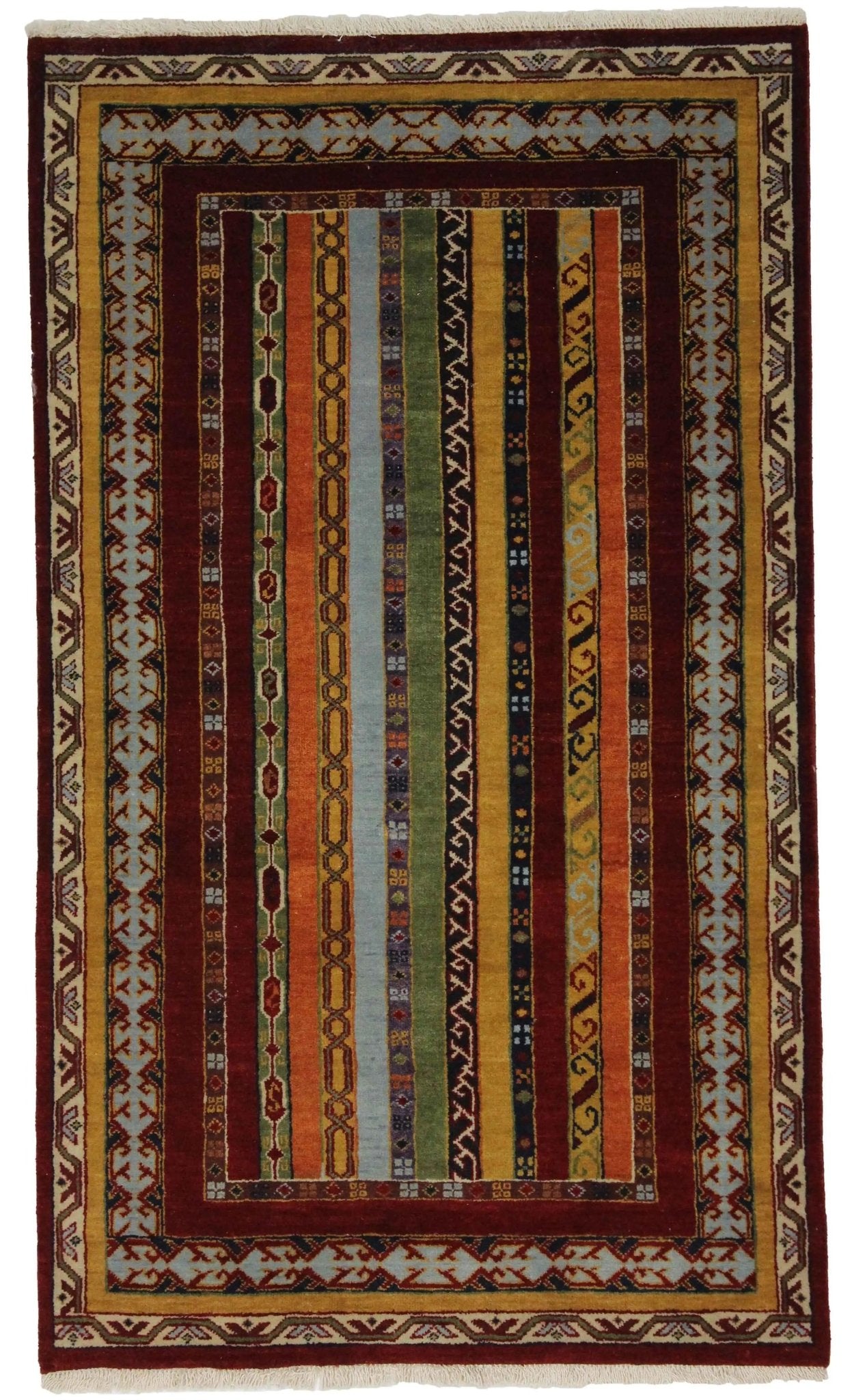 Canvello Hand Made Modern All Over Indo Gabbeh Rug - 2'11'' X 5'1'' - Canvello