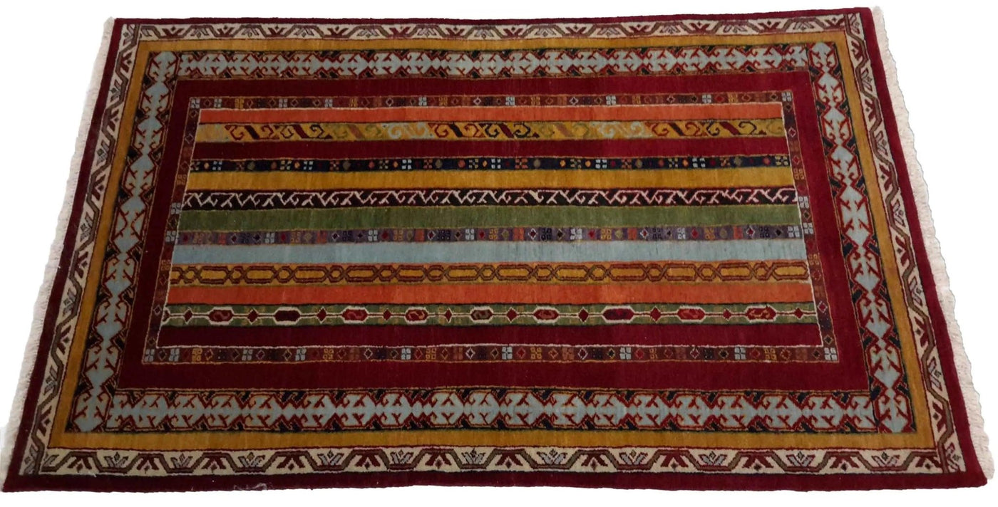 Canvello Hand Made Modern All Over Indo Gabbeh Rug - 2'11'' X 5'1'' - Canvello