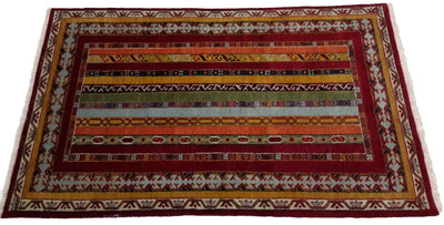 Canvello Hand Made Modern All Over Indo Gabbeh Rug - 2'11'' X 5'1'' - Canvello