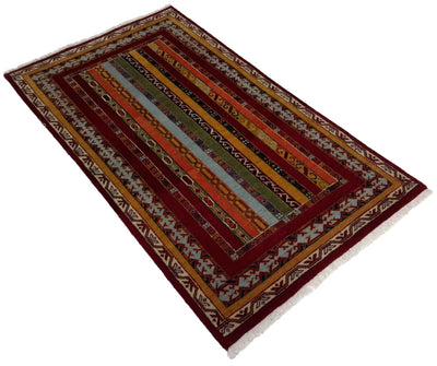 Canvello Hand Made Modern All Over Indo Gabbeh Rug - 2'11'' X 5'1'' - Canvello