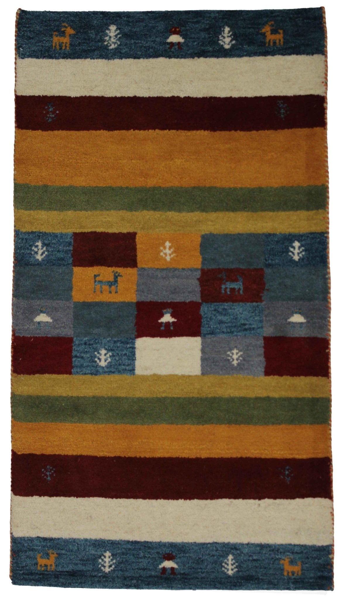 Canvello Hand Made Modern All Over Indo Gabbeh Rug - 2'11'' X 5'4'' - Canvello